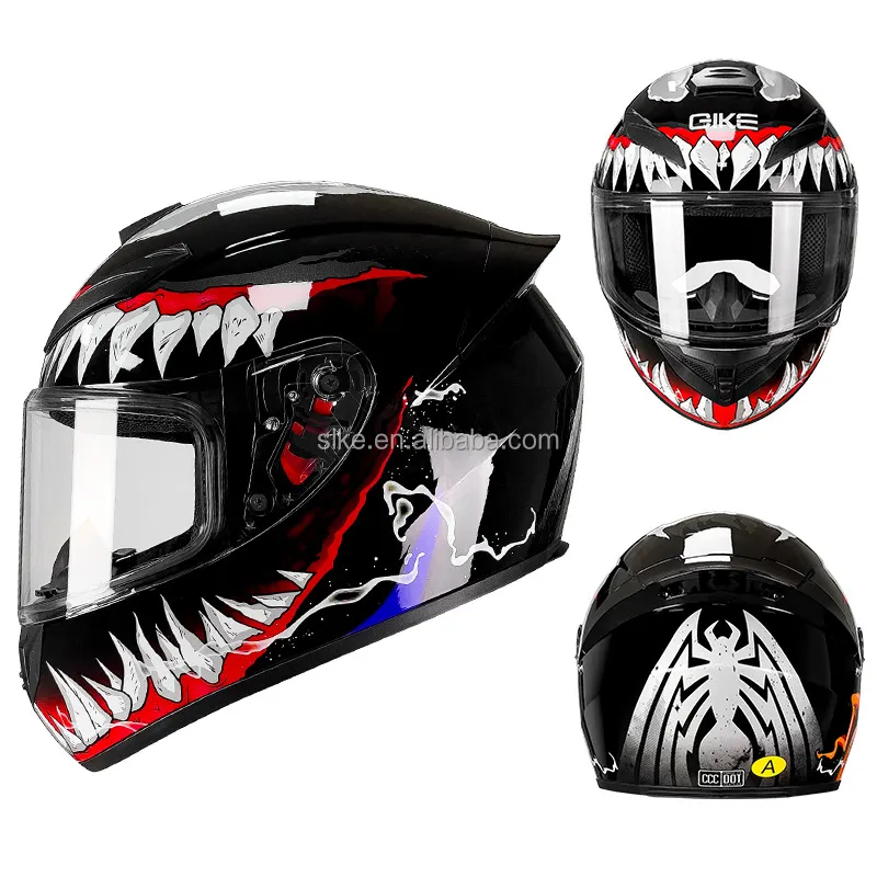 SLKE helm sepeda, kepribadian Dot merah semut A6 46 66 RR joker helm sepeda wajah penuh venom sepeda motor