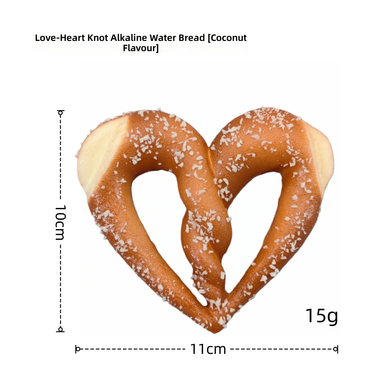 Pan de agua alcalina con coco y nudo de amor.