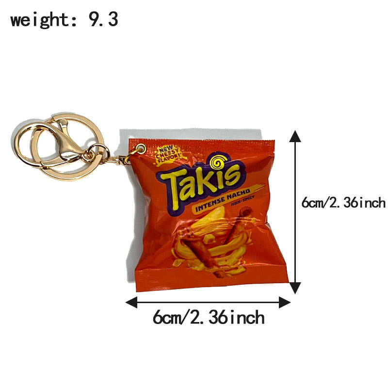 Bolsa de snacks Ta con hebilla naranja-dorada.