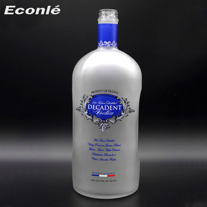 Wholesale 700ml Custom Embossing Logo Empty Glass Bottle Decanter for Extra Old <strong>Cognac</strong> With Synthetic <strong>Cork</strong>