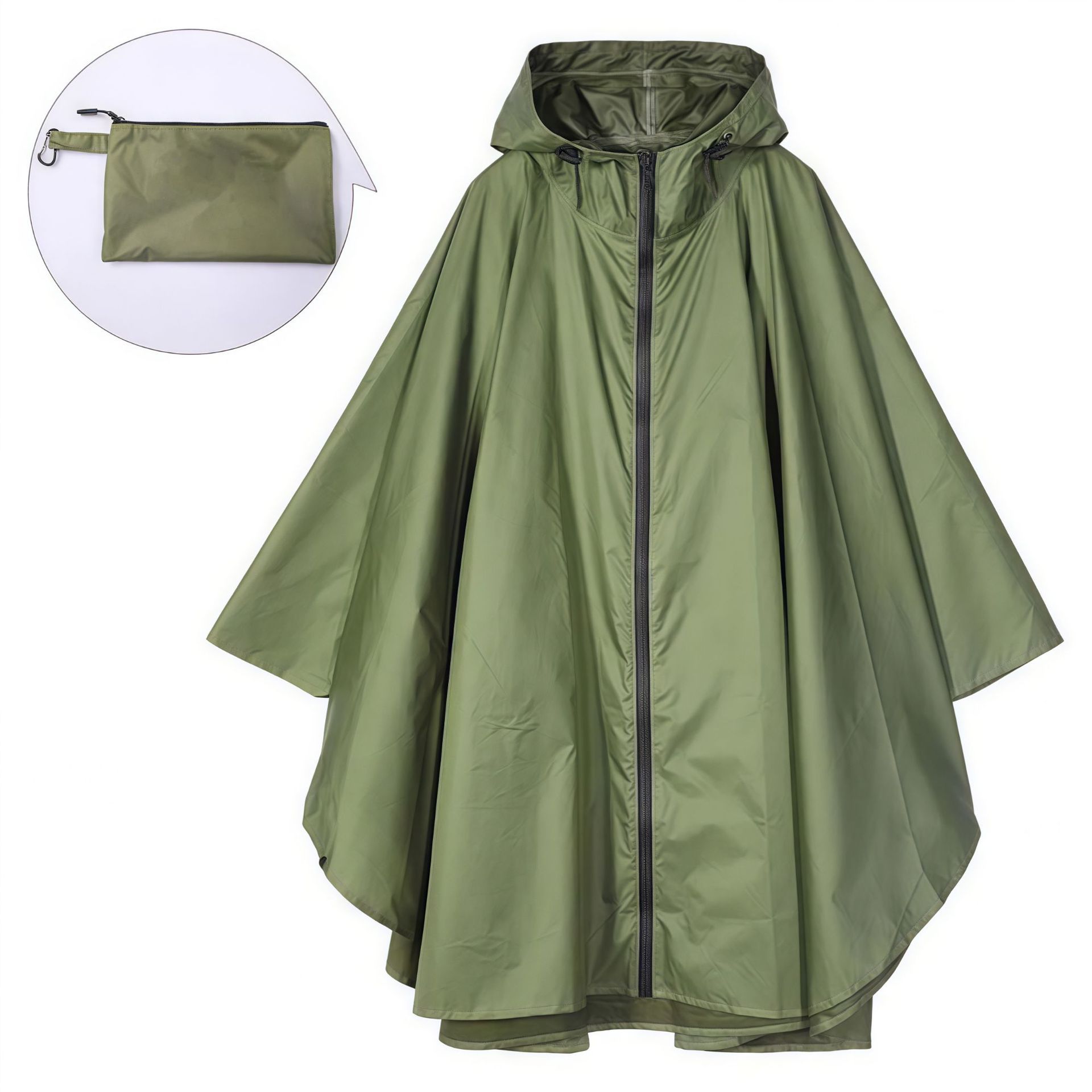 Zipper Type-Green Polyester PU Coated
