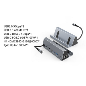 X522 Hub Usb multifunzione 7-in-1 3.0 Hub di trasmissione ad alta velocità Hub di trasmissione Hd 4k con interfaccia cavo di rete - Product Image 6