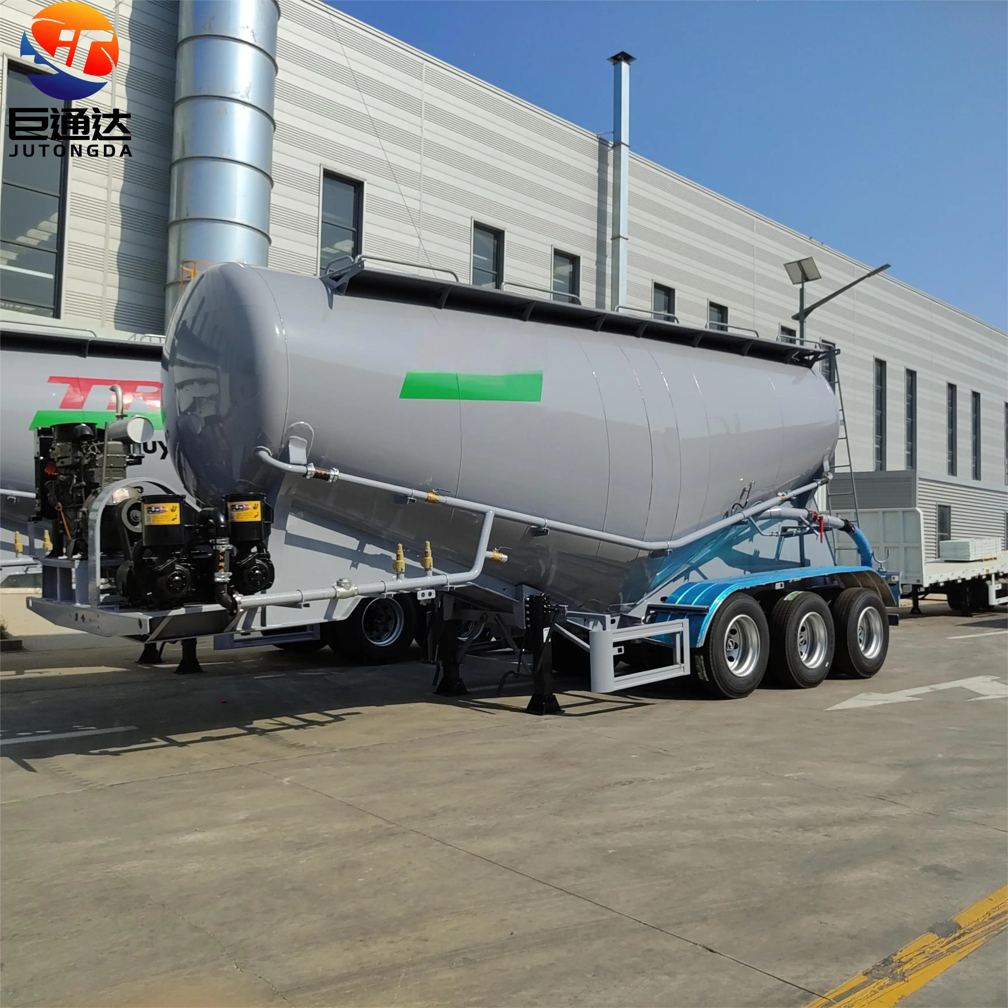 JT nouveau et utilisé transport de matériaux en acier en vrac ciment semi-remorque compartiment charge poudre-ciment citerne camion remorque