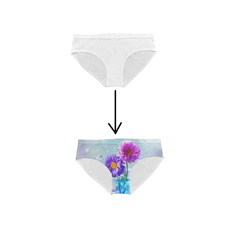 Sublimación en blanco personalizado mujeres bragas Boxer calzoncillos Sexy blanco para mujeres adultos estampado patrón tejido Hipster 10 Uds 200 GSM