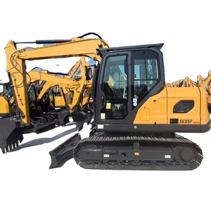 XE85F 8 טון חופר חופר זחל קטן עם קו צינור הידראולי ורשת מגן