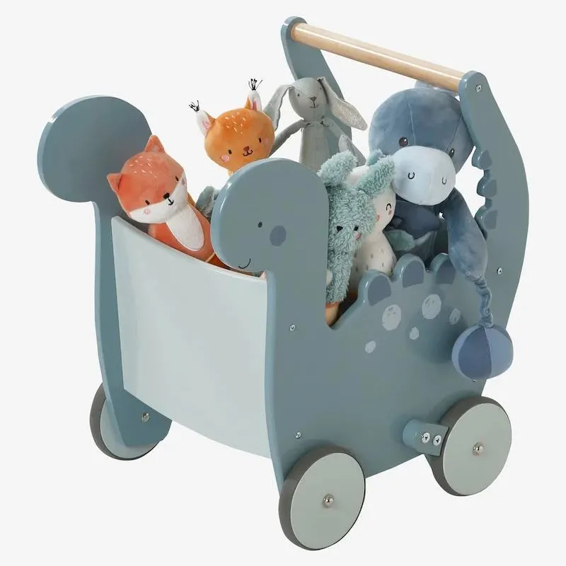 Crianças Dinossauro de Madeira Walker Toy 2-in-1 Baby Stroller Walker Toy com Rodas de Madeira Push Learning Walker para Criança
