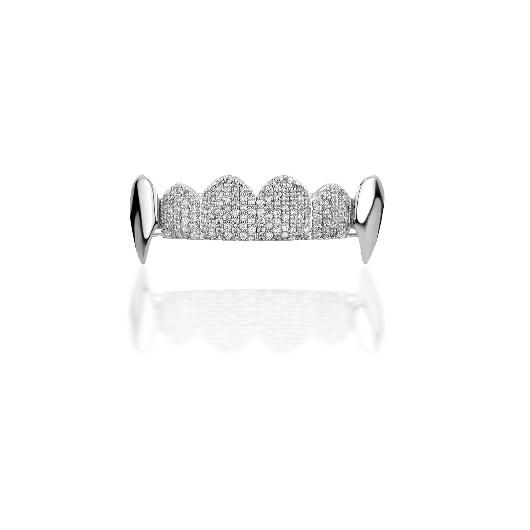 Silver upper teeth