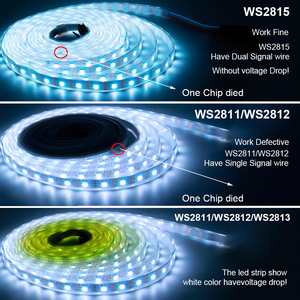 5m WS2815 300发光二极管可单独寻址RGBIC发光二极管条智能像素发光二极管灯DC12V - Product Image 6