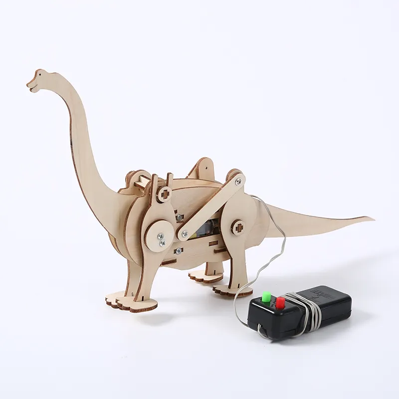 Scienza tecnologia ingegneria matematica 3d dinosauro puzzle giocattoli stelo modello di dinosauro meccanico telecomandato
