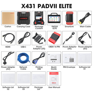2023 Launch X431 PAD VII X-431 Pad 7 Elite con supporto SmartLink C programmazione codifica Online e calibrazione ADAS