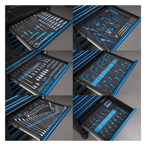 金线经典金属7抽屉滚轮工具柜ODM车间用粉末涂层钢箱铁手柄盒 - Product Image 3