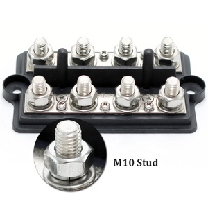 48V <strong>250A</strong> Pure Copper Black <strong>Busbar</strong> M10 M8 Battery Terminals for Power Distribution High-quality Terminal Blocks - Product Image 3
