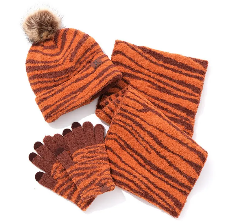 XQL, los más nuevos fabricantes, promoción, sombrero holgado con pantalla táctil y bufanda de invierno, conjuntos de guantes para Unisex