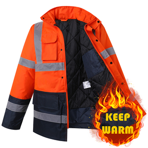 Khả năng hiển thị cao phản quang Hi VIS mùa đông bảo hộ lao động áo khoác không thấm nước vải thoáng khí cho xây dựng an toàn bảo hộ lao động Áo khoác - Product Image 1
