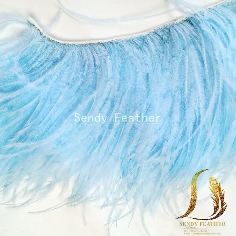 ยาว 15-18 ซม.นกกระจอกเทศFeather Fringes - 3 ชั้นนกกระจอกเทศบนสาย