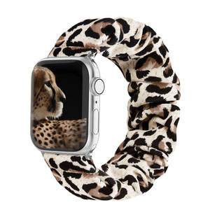 Eraysun Women Girl Custom Nylon Polyester Scrunchie for <strong>Apple</strong> Watch Series <strong>SE</strong> 7 6 5 <strong>4</strong> 3 2 1 Elastic Strap Smart Watch Bands - Product Image 6