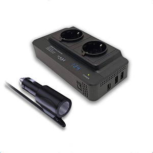 新型200瓦车载逆变器12V 220电源转换器数显点烟器接口充电器输入5V DC交流 - Product Image 1