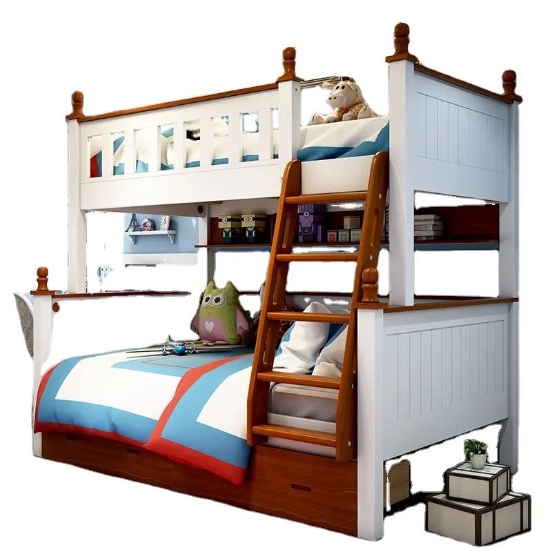 High Quality Wooden Bunk Bed Children Wooden Furniture Modern Style Unique Design For Kids