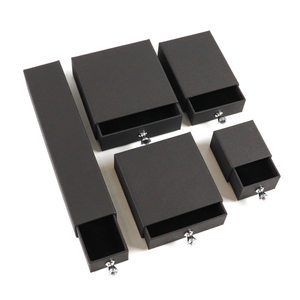 Tùy chỉnh trượt mở quà lưu niệm bao bì màu đen làm chủ vận chuyển Vòng đeo tay ngăn kéo hộp đồ trang sức các tông ngăn kéo hộp giấy - Product Image 5