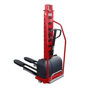 Self <strong>Loading</strong> Pallet Stacker 0.5ton 1ton 1.3m 1.6m Portable Semi Electric Forklift Stacker <strong>Crane</strong> <strong>Loading</strong> and <strong>Unloading</strong> Stacker