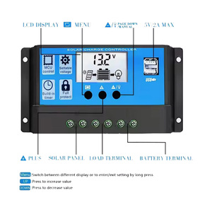 Китайский умный ЖК-экран литий-ионный аккумулятор 30a 20amp 10a pwm ручной 12v24v контроллер солнечного заряда - Product Image 6