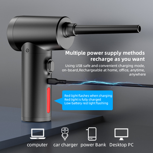 Bürstenlose 2 verschiedene Geschwindigkeiten Black Air Duster Computer Board Batterie betriebene Reinigung Tragbarer Staubsauger mit 50000 U/min