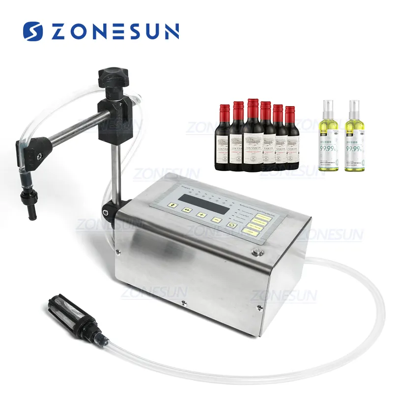 ZONESUN eléctrica portátil máquina de llenado de líquido Mini botella de agua de botella Digital de Perfume bomba de beber leche aceite de oliva de relleno