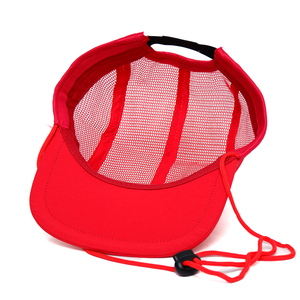 千尊红色网眼跑帽尼龙5面板快干防风拉绳男帽带拉绳 - Product Image 5