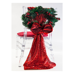 Spandex pullu sandalye kanat bordo pullu kapak sandalye Sashes altın saten noel kraliyet mavi sandalye kanat