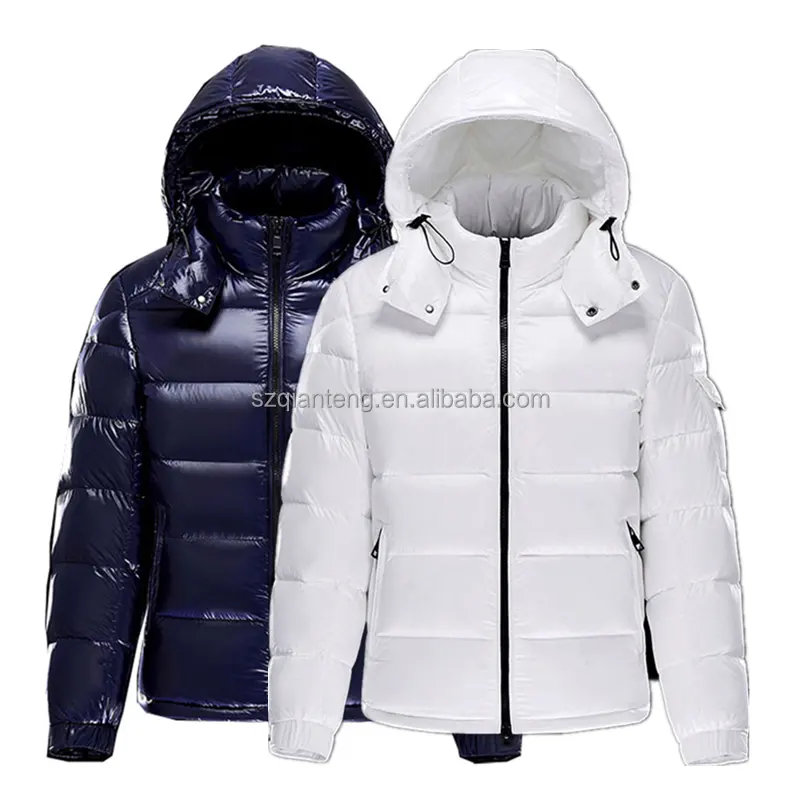 AQTQ 2022 personnalisé 4xl brillant hommes hiver à capuche Puffer RDS canard oie doudoune 700 remplir