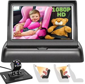 Monitor de coche TFT LCD de 4,3 pulgadas Monitor de pantalla LCD de bebé plegable para coche con cámara - Product Image 3