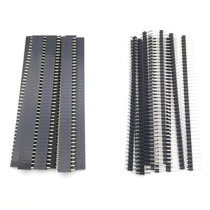 20 adet 10 Pairs 40 Pin 1x40 tek sıra erkek ve kadın 2.54 bozulabilir Pin başlık PCB JST bağlayıcı şerit Arduino için siyah