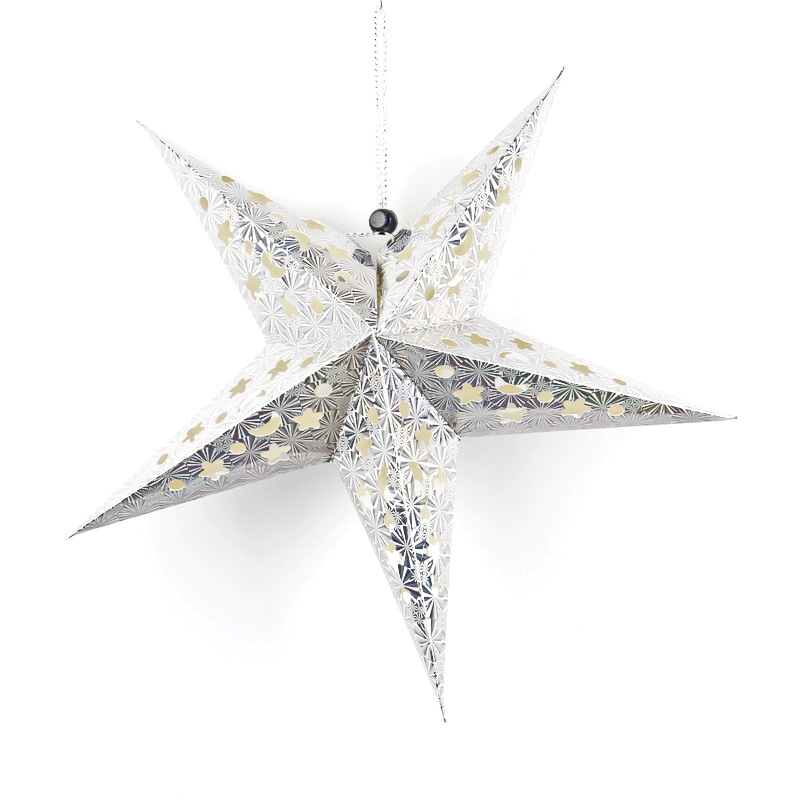 30cm silver five-pointed star