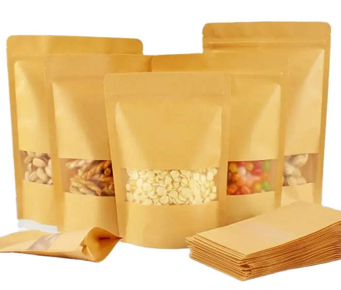 Doypack embalagem de café personalizada, reciclar personalizado impresso ziplock saco de comida com janela