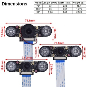 Módulo de cámara OV5647 70 95 160 grados visión nocturna lente ojo de pez gran angular enfoque ajustable 5MP para Raspberry Pi - Product Image 3
