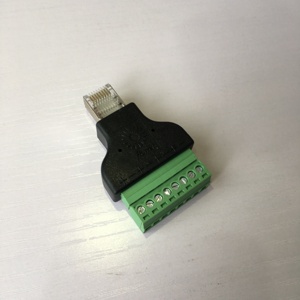 Ethernet <strong>RJ45</strong> 8P8C Male Plug to AV 8 Pin Screw Terminal CCTV Block Converter Adapter - Product Image 3