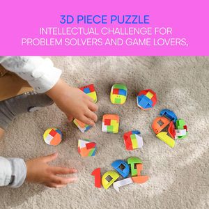 子供のための3Dブレインティーザーパズル、マインドティーザーおもちゃハンドパズルゲームIQとロジックテストのためのインターロック品揃えおもちゃのロックを解除