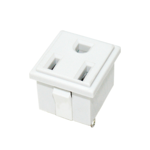 เต้าเสียบปลั๊กไฟฟ้า15A 5-15R แบบ3ขาเต้าเสียบปลั๊กไฟฟ้า Nema สีขาว125V - Product Image 1