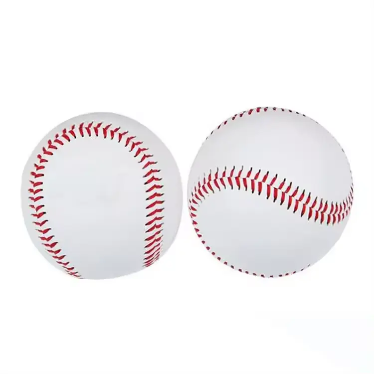 Bola de beisebol profissional de promoção branca para treinamento oficial de 9" em couro PU com peso de beisebol