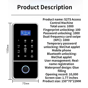 Outdoor Standalone Smart Door <strong>Lock</strong> Access Control <strong>System</strong> with Waterproof Touch <strong>Keypad</strong> Finger Scan Customizable OEM Logo Support