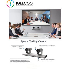 EZOLEN doppio Pan-Tilt H.265 sistema di conferenza 72.5 gradi FOV telecamera di localizzazione vocale con altoparlante - Product Image 3