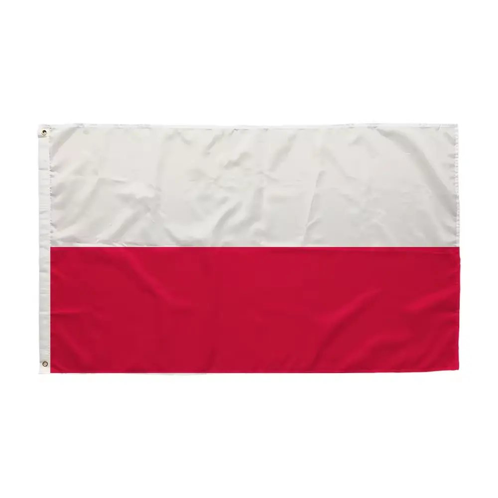 Bandiere personalizzate all'ingrosso di buona qualità 3 x5ft bandiera polonia bandiera rossa croce bianca con due fibbia in ottone