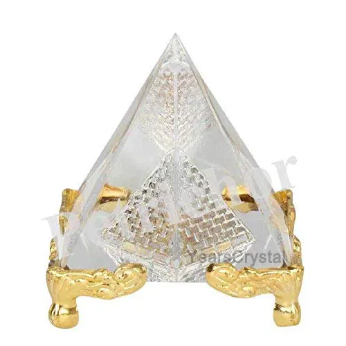 Pyramide en cristal transparent égyptien avec Cape en or, 2.3 pouces, décoration énergétique Positive, pour femmes