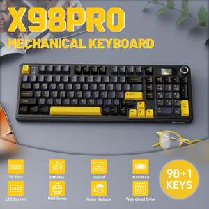 Attack Shark X98Pro tri-modo RGB Teclado inalámbrico lado grabado con pantalla Bluetooth Teclado mecánico para juegos personalizado
