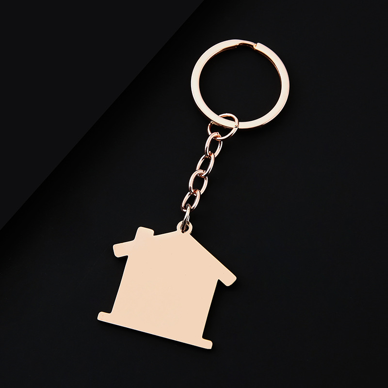 375355mm outer hole house key chain rose gold