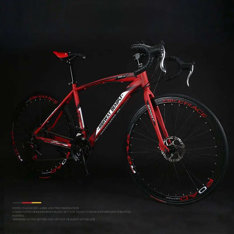 Yüksek kaliteli yarış roadbike döngüsü ucuz karbon fiber 21 hız 700C yol bisikleti yüksek karbon çelik bisiklet yol yarış bisikleti erkekler için