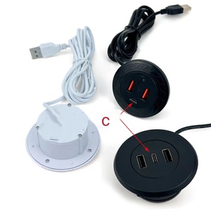 Özel gömülü masaüstü USB A + tip-c şarj aleti kablosu - Product Image 4