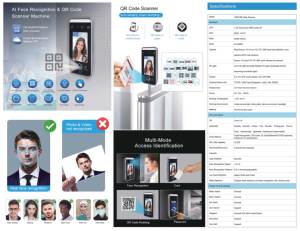 VIANS QR-Code-Scanner Biometrische Gesichts erkennung Anwesenheit Maschinen tür steuerung SDK Freie Software Tür zugangs kontrolle - Product Image 2