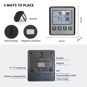 Termómetro de carne para horno Termómetro de barbacoa digital de pantalla grande para cocinar con 2 sondas de temperatura de carne y temporizadores - Product Image 3