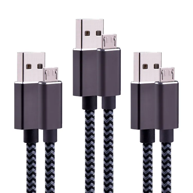 0.5M 1M Black and Blue Grey Colorful Short Micro USB Date Charging Cable Android For Mobile Phone